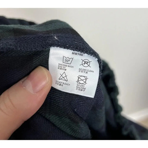 Brandy Melville Women's Tilden Pants in Green Plaid Flannel ONE SIZE - Picture 4 of 7